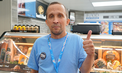 Local 338 Member Giving the Thumbs Up